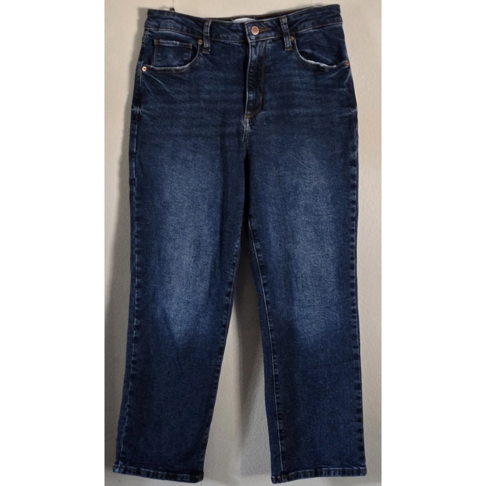 Sonoma Jeans Women Size 10P Blue Denim Straight Leg High Rise Pockets